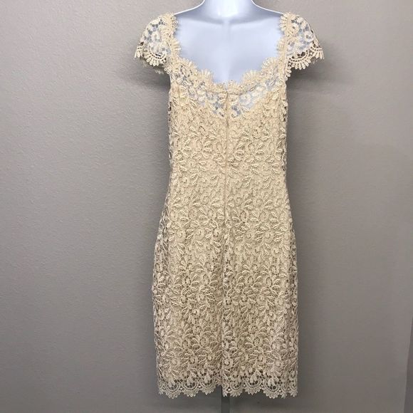 Betsy & Adam Gold Lace Dress - Picture 3 of 7